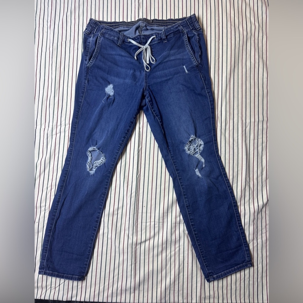 Torrid Navy Blue Jeans with Drawstring Waist